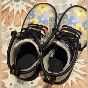 Dr. Martens TODDLER 1460 FLORAL MASH UP LEATHER LACE UP BOOTS
